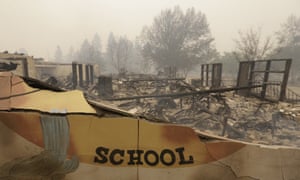 The burned remains of the Paradise elementary school on Friday.
