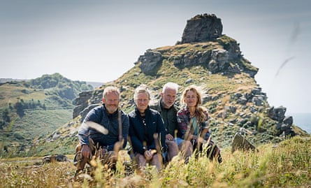 Jason Isaacs, left, as Moth Winn with Raynor and Moth Winn and Gillian Anderson.