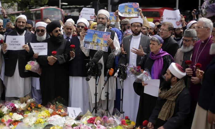 Religious leaders gather to visit the scene of Saturday’s attack