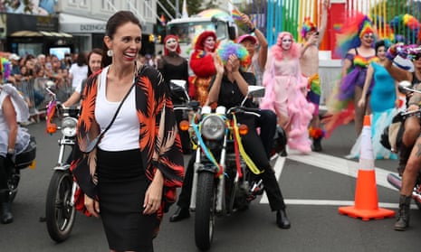 Jacinda Ardern opens the Pride Parade in Auckland