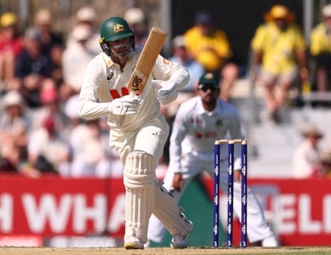 Nathan Lyon plays a shot