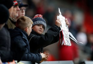 A Doncaster Rovers fan prior to the match, in which Ben Whiteman scored twice to beat Oldham Athletic 2-1 at the Keepmoat Stadium. Doncaster Rovers manager Grant McCann said: ”It’s a credit to the boys. It’s nice to be on the end of a late goal to win the game instead of a late goal costing us.”