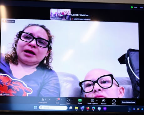 screengrab of a woman and a teenage girl speaking on video call