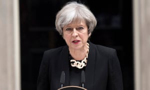 Theresa May outside No 10