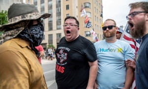 People protest against mandates to wear masks amid the coronavirus disease (Covid-19) outbreak in Austin, Texas, last month.