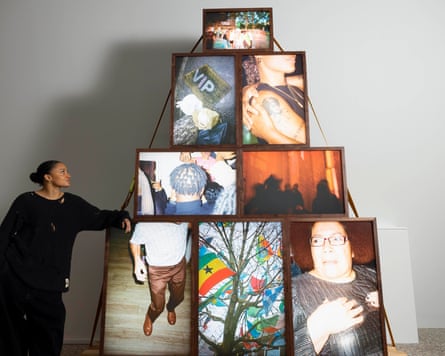 Rene Matić with a towering artwork