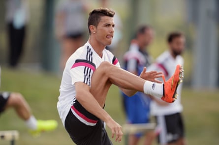 Cristiano Ronaldo training for Real Madrid in Michigan.