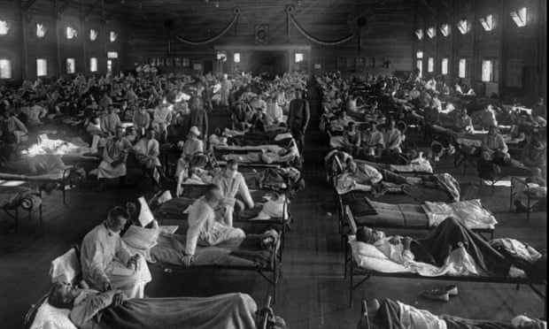 Flu victims at Fort Riley, Kansas in 1918.