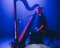 Julie Campiche with harp.