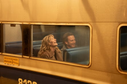 Laura Dern’s character with Will Arnett in a train carriage