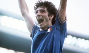 Paolo Rossi in action for Italy at the 1982 World Cup.