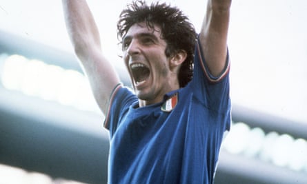 Paolo Rossi in action for Italy at the 1982 World Cup.