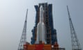 The Chang'e-6 lunar probe and the Long March-5 Y8 carrier rocket having been transferred vertically to the launching area at the Wenchang Space Launch Center in south China's Hainan Province. 