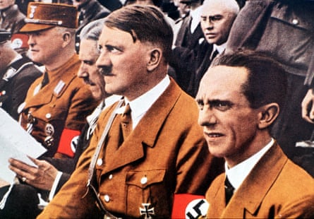 Nazi leader Adolf Hitler with Joseph Goebbels