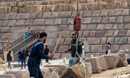 Video showing renovation of Egyptian pyramid triggers anger