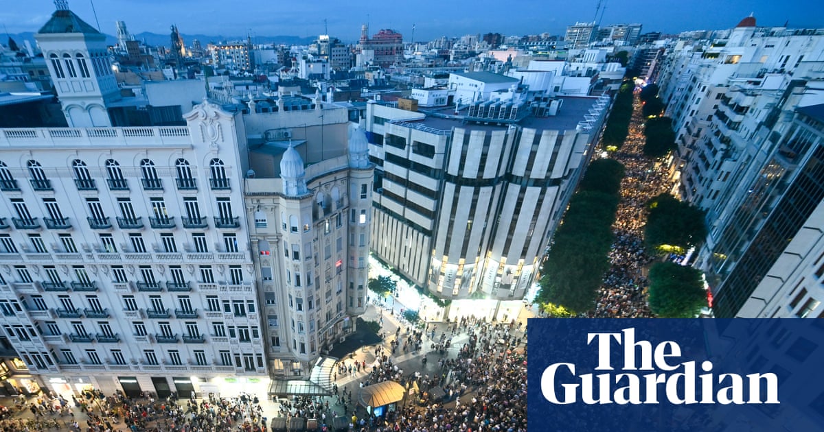 ‘Still angry’: more than 50,000 protest in Valencia on first anniversary of floods