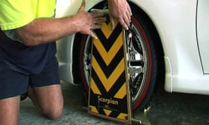 A wheel clamp