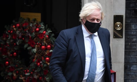 Boris Johnson at 10 Downing Street, London, 7 December 2021