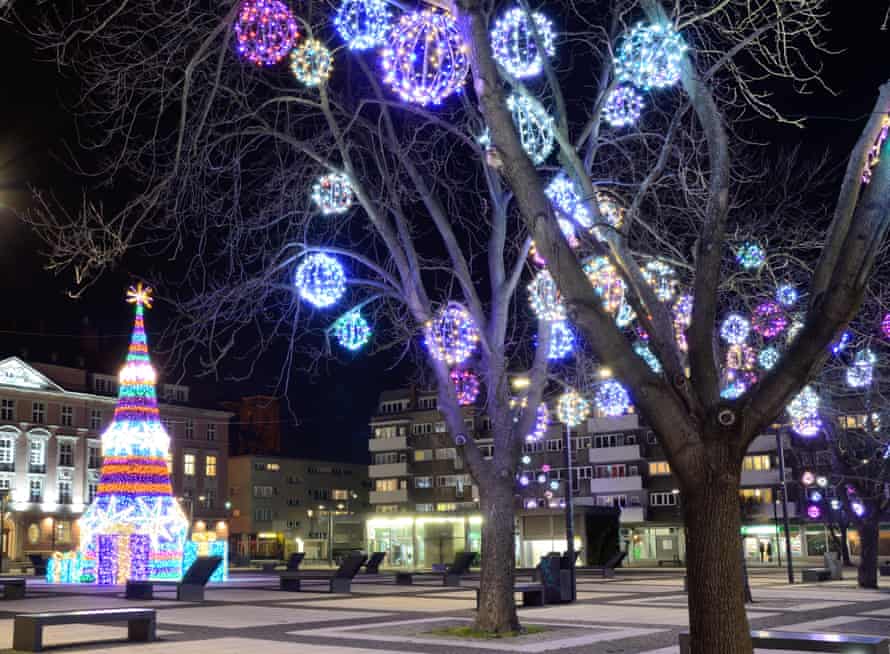 Deck the trees: Wroclaw’s old town sparkles in December.