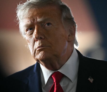 Donald Trump speaks to the press before boarding Air Force One in New York last week