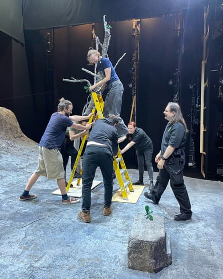 Some of the crew decorating the tree.