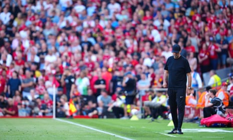 man in black: Jurgen Klopp during his last moments in the technical area.