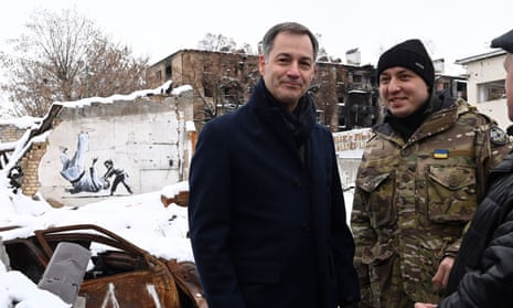 The Belgium prime minister, Prime Minister Alexander De Croo in Ukraine