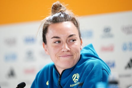 Mackenzie Arnold at a press conference before Wednesday’s semi-final against England.