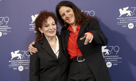 Nan Goldin, left, and director Laura Poitras at the photo call for ‘All The Beauty and the Bloodshed' at the Venice Film Festival.