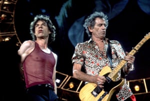Mick Jagger and Keith Richards on the Bridges to Babylon tour