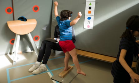 Children get their yearly fitness exams at the De Achtsprong school.