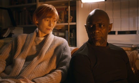 Tilda Swinton and Idris Elba in a scene from Three Thousand Years of Longing.