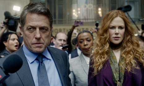 Hugh Grant and Nicole Kidman, with defence lawyer played by Noma Dumezweni, in the Undoing