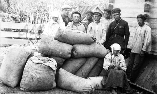 Grain confiscated from a kulak family in the village of Udachoye in Ukraine, circa 1930s.