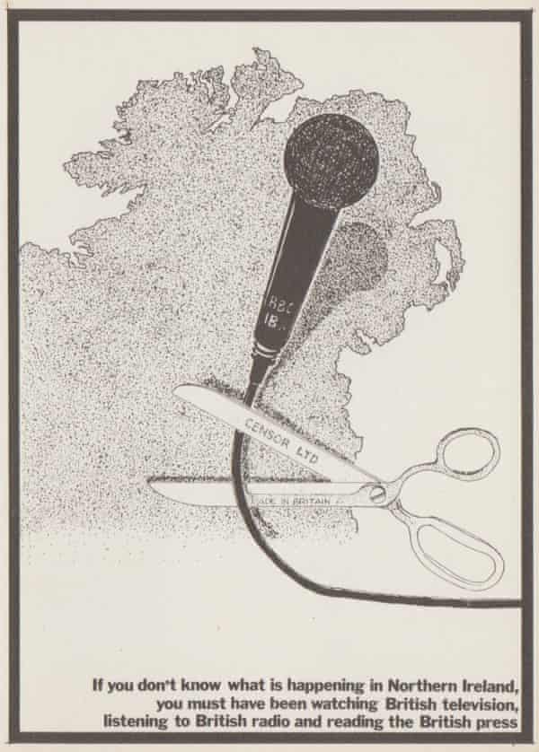 Poster by Jack Clafferty protesting about censorship of news on Northern Ireland