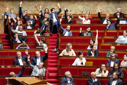 French MPs vote during a debate on the proposed abolition of the Code Noir, Paris, 28 May 2026.