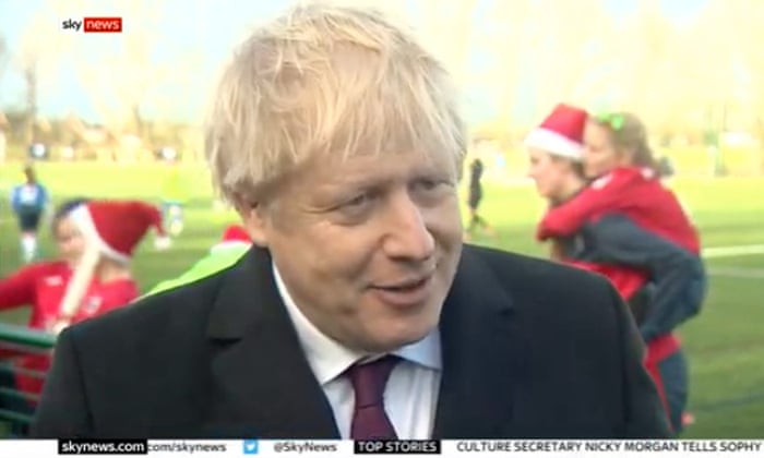 Boris Johnson speaking to Sky News
