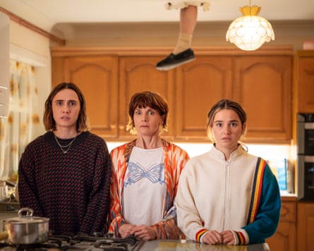 Kat Sadler as Josie, Louise Brealey as Deb and Lizzie Davidson as Billie in Such Brave Girls.