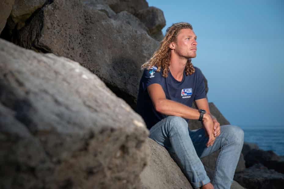 Tom Squires at Portland Bill in July 2020 at Portland, Dorset.