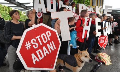 File photo of anti-Adani coalmine protesters in Brisbane, Australia