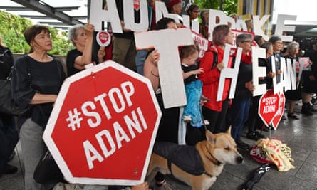 File photo of anti-Adani coalmine protesters in Brisbane