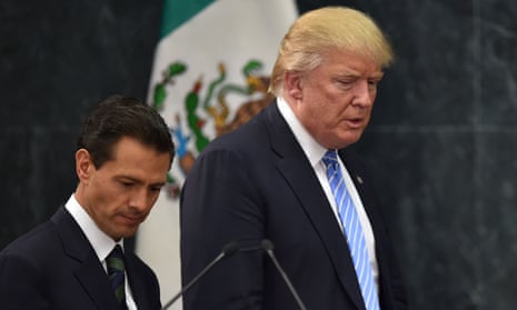 Donald Trump with Mexican president Enrique Peña Nieto. Along with Canadian PM Justin Trudeau they have agreed to reshape the Nafta deal.