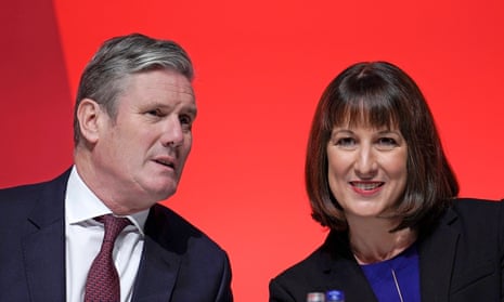 Keir Starmer and Rachel Reeves pictured against a red background.