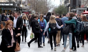 Pedestrians are seen in Rundle Mall in Adelaide, 7 August 2018.