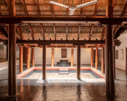 The open-to-sky central courtyard around which the house is built.
