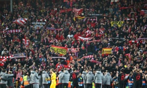 Thousands of Atlético Madrid supporters travelled to Liverpool for the Champions League match on 12 March.