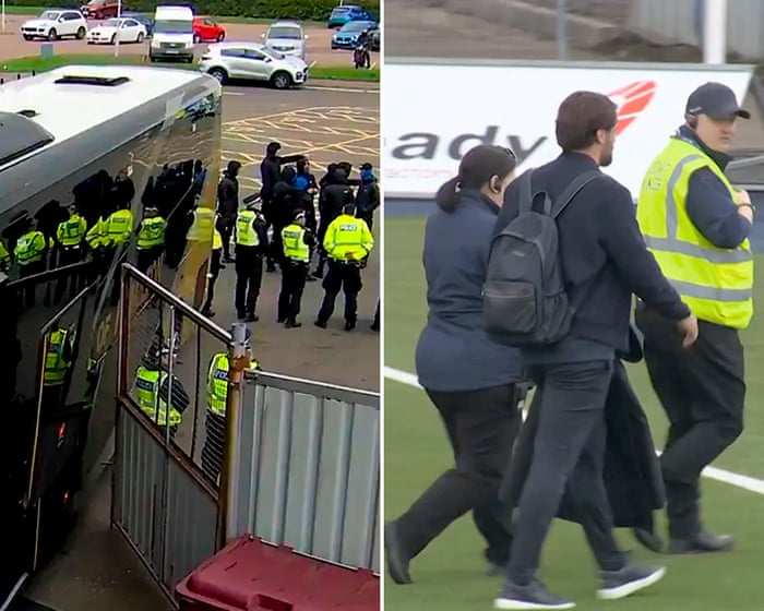 Rangers fans angry at Russell Martin blockade team bus after Falkirk draw