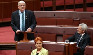Brian Burston, Pauline Hanson and Malcolm Roberts in the Senate