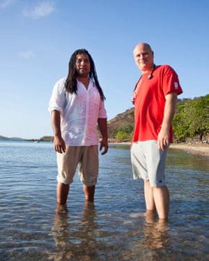 Torres regional councillor, Ted Nai with Dr Sam Jones