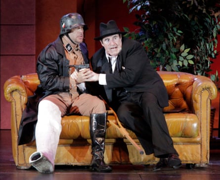 Dane Cook as Franz Liebkind and Kind as Max Bialystock at the Hollywood Bowl in 2012.